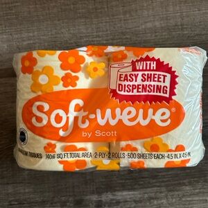 Vintage Toilet paper 1969 Soft-weve by Scott Yellow pastel